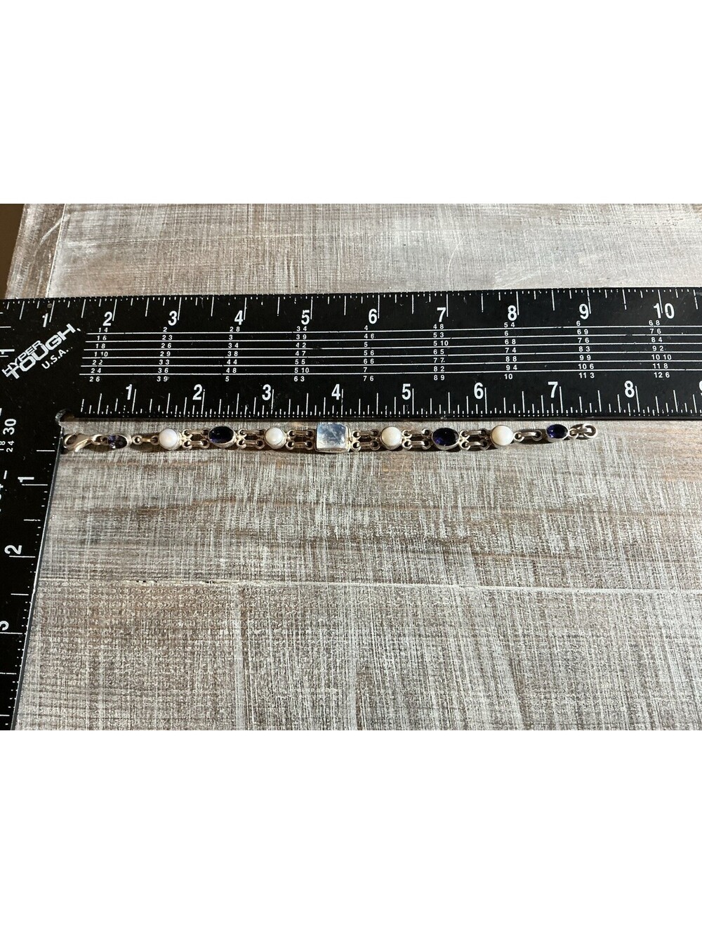 Nicky Butler NB Moonstone Amethyst Pearl Bracelet 925 Sterling Silver 7.5in